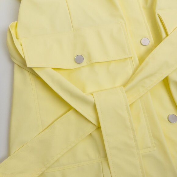 RAINS Rain Jacket Hooded Waterproof Coat Curve W Belted Straw Yellow XLarge - Picture 8 of 14